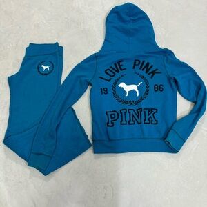 Vintage PINK Victorias Secret  Teal Tracksuit Set